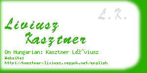 liviusz kasztner business card